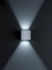 SIRI44 Wandleuchte LED 7W silber, 10x10cm IP54 3000K, verstellbarer Lichtaustritt