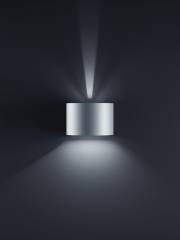 SIRI44-R Wandleuchte LED 7W IP54 warmwei�, verstellbarer Lichtaustritt, silber
