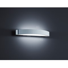 Edle Wandleuchte Up & Down YONA halbrund, 3000K, alu poliert, 375mm