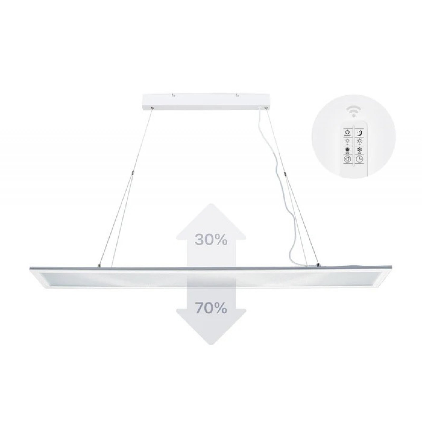H�nge-LED-Panel 20x120 mit Trafo Deckenleuchte CRI90 UGR19 3000-6000K Dimmbar Fernbedienung