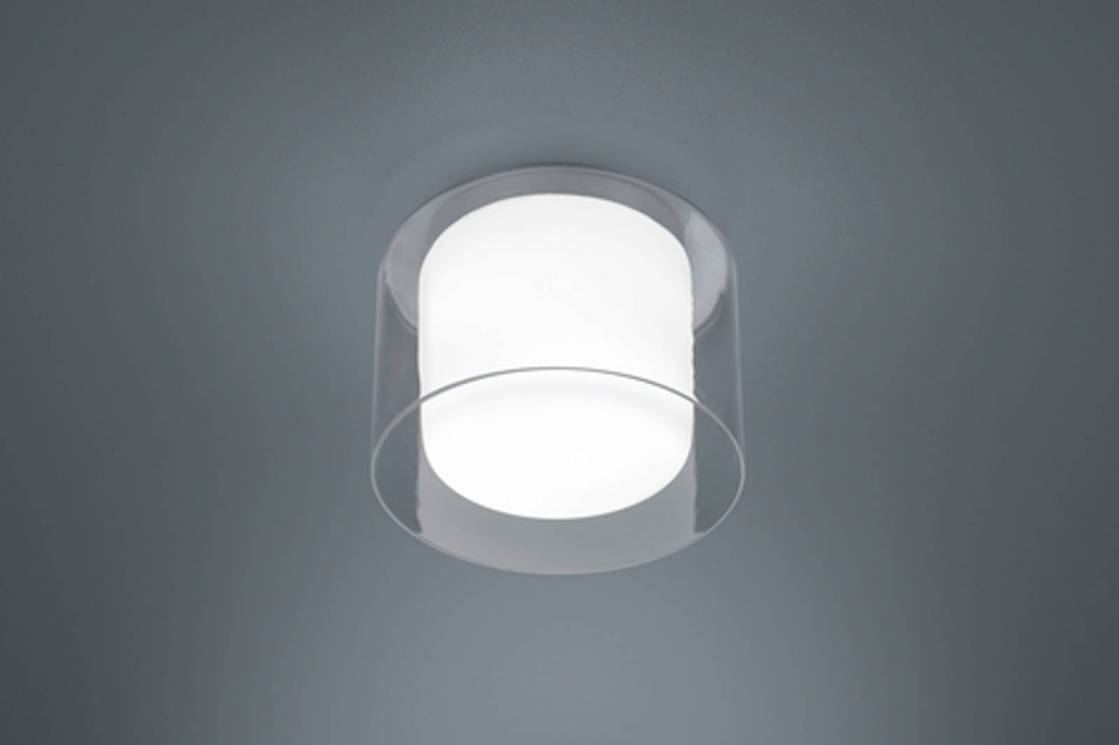 Helestra OLVI Deckenleuchte IP44 chrom, Glas klar, � 23cm 840lm 2900K 12W