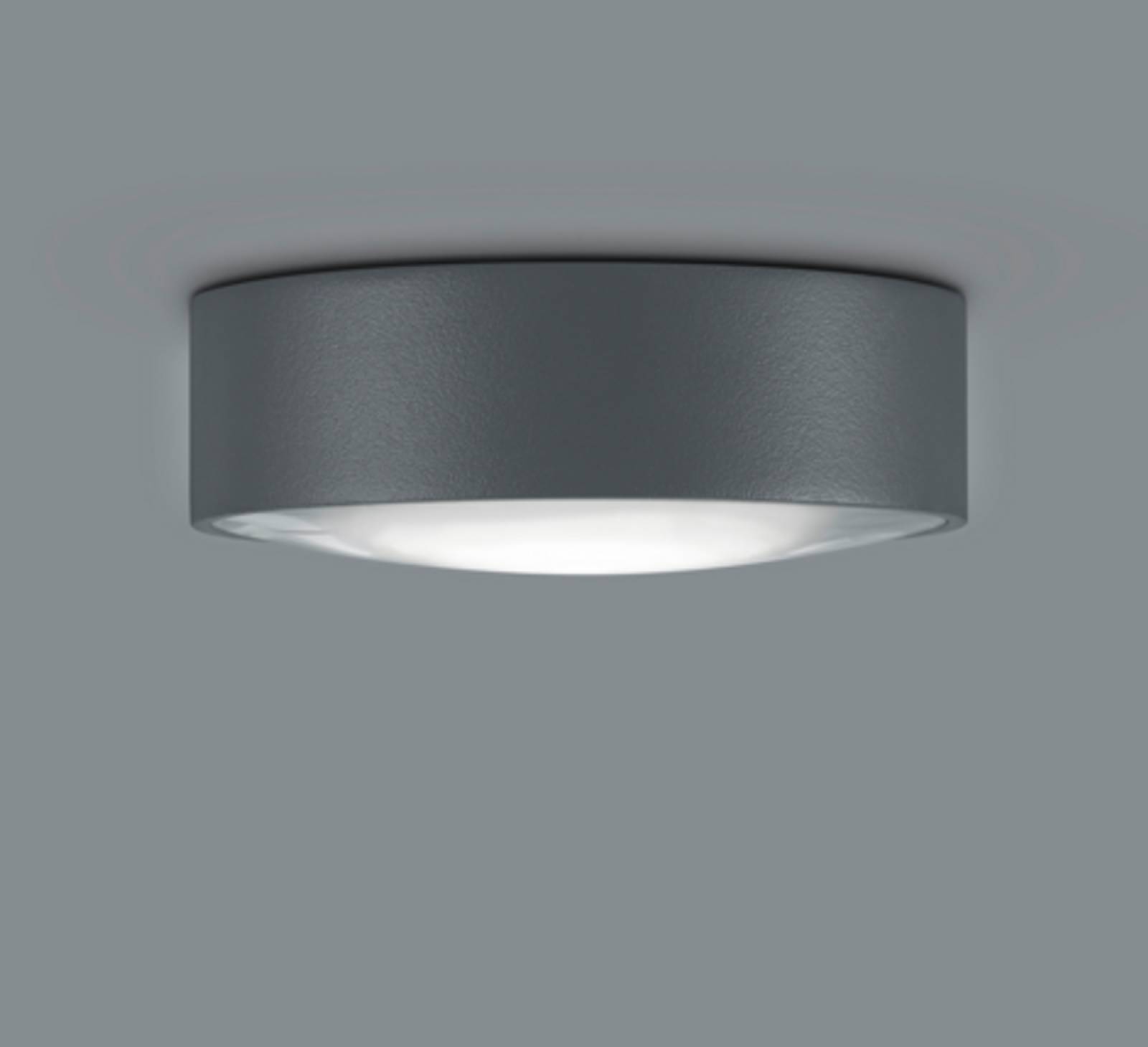 Helestra POSH Au�en- Deckenleuchte IP65 - klare Glaslinse, graphit 320lm 3000K 6W