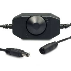 LED Drehdimmer schwarz, 2A, max. 48 Watt, Rundstecker Anschluss