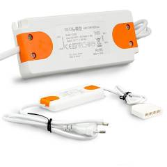 ISOLED MiniAMP Trafo Slim, 12V/DC, 15W, inkl. Flachstecker und 4-Fach Verteiler