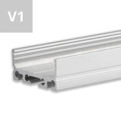 ISOLED LED-Aufbauprofil SURF20 FLAT Aluminium eloxiert, 200cm, F�r max. 24mm LED-Steifen