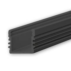 ISOLED LED-Aufbauprofil SURF12 Schwarz, 200cm, F�r max. 12mm LED-Streifen