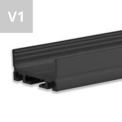 ISOLED LED-Aufbauprofil SURF20 FLAT Schwarz, 200cm, F�r max. 24mm LED-Steifen