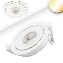 LED Einbaustrahler SUNSET, variable Tiefe wei� 9W 45� 2000-2800K Dimm-to-warm
