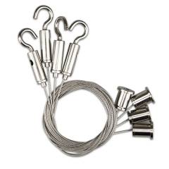 ISOLED 4er Set Deckenbaldachin mit Karabiner f�r Panels, chrom