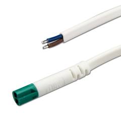 Mini-Plug Anschlusskabel male, 1m, 2x0.75, wei�-gr�n, max. 24V/6A