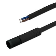 Mini-Plug Anschlussfassung female, 1m, 2x0.75, schwarz, max. 24V/6A