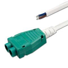 Mini-Plug 2-fach Verteiler female, 1m, 2x0.75, wei�-gr�n, max. 24V/10A