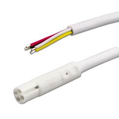 Mini-Plug RGB Anschlusskabel male, 1m, 4-polig, wei�, max. 24V/6A
