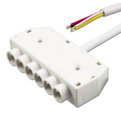 Mini-Plug RGB 6-fach Verteiler female, 1m, 4-polig, wei�, max. 24V/6A