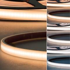 ISOLED LED Stripe AQUA milchig 24V, 5m, 10W/m, wasserdicht IP67, 800lm/m, B:13mm