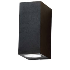 Au�enwandleuchte Up&Down mit Fassung 2x GU10, IP54, schwarz, Leuchtmittel austauschbar \(exkl.\)