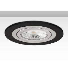 ISOLED Einbaurahmen f. Downlight Kombi f�r GU10/MR16, schwarz und Alu geb�rstet