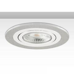 ISOLED Einbaurahmen f. Downlight Kombi f�r GU10/MR16, Alu geb�rstet und Alu wei�