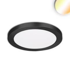 LED Einbau-/Aufbauleuchte 12W, CS 3000/3500/4000K, Rahmen schwarz, f�r Lochausschnitt 55-125mm
