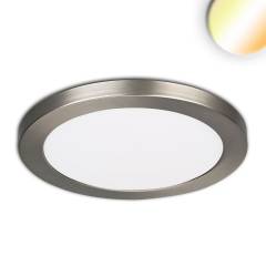 LED Aufbau/Einbauleuchte SLIM FLEX, 18W, Rahmen Nickel geb�rstet, Colorswitch 3000/3500/4000K, 120�,