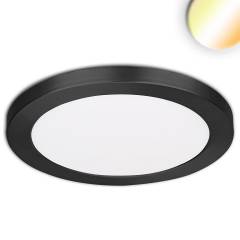 LED Aufbau/Einbauleuchte SLIM FLEX, 24W, Rahmen schwarz, Colorswitch 3000/3500/4000K, 120�, Lochauss
