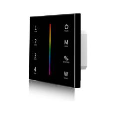 Schwarze RGB+RGBW 4 Zonen Einbau-Touch-Fernbedienung + DMX Output, Sys-Pro