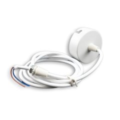 Baldachin rund 60mm, wei�, inkl. 2-poliges Stoffkabel 1,5m