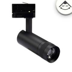 3-Ph Schienen-Strahler schwarz fokussierbar 20�-55� 4000K 8W 740lm Ra/CRI:90