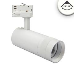 3-PH Schienen-Strahler 20�-55� fokussierbar, 24W, 2400lm, neutralweiss 4000K, CRI/Ra: 90, weiss matt