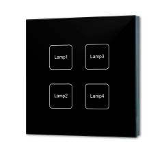 DALI 4 Adressen Einbau-Touch Master-Dimmer, schwarz, Versorgung via DALI-Bus Spannung