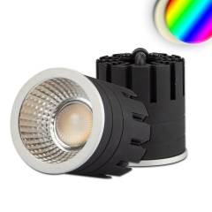 LED GU10 Spot RGB-W 3000K 60� 8W 24V DC IP52 5-polig in silber