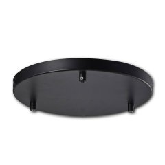 Baldachin rund, schwarz, f�r 3-Fachabh�ngung