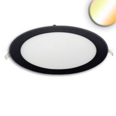LED Downlight, 18W, rund ultraflach schwarz, 225mm, Colorswitch 3000/3500/4000K, dimmbar