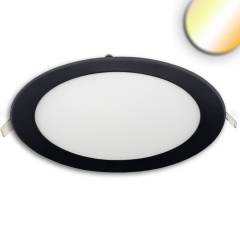LED Downlight, 24W, rund ultraflach schwarz, 300mm, Colorswitch 3000/3500/4000K, dimmbar