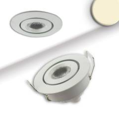 LED Einbauleuchte MiniAMP wei�, 3W, 12V DC, warmwei�, dimmbar, 100cm Kabel