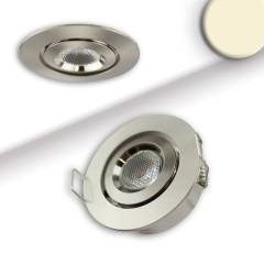 LED Einbauleuchte MiniAMP Alu geb�rstet, 3W, 12V DC, warmwei�, dimmbar, 100cm Kabel