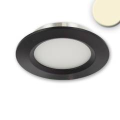 LED M�beleinbaustrahler MiniAMP schwarz steckerfertig, rund, 3W, 24V DC, 3000K, dimmbar