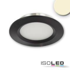 LED M�beleinbaustrahler MiniAMP schwarz steckerfertig, rund, 3W, 12V DC, 3000K, dimmbar
