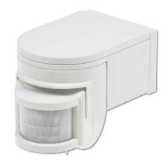 PIR Bewegungsmelder wei�, 230V, max. 4A, 180� max. 10m Detektionsradius, IP44, Aufputzmontage