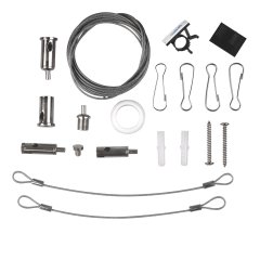Seilabh�ngung mit Doppel-Rutschklemme f�r Deckenanbauleuchte, Langfeldleuchte, 20-160cm