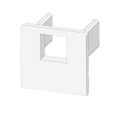 Endkappe EC219 wei� f�r LED Fliesenprofil UP8, mit Kabeldurchf�hrung
