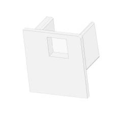 Endkappe EC221 wei� f�r LED Fliesenprofil UP10, mit Kabeldurchf�hrung