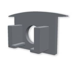Endkappe EC228 f�r Profil MAXI-EB V2, grau, gerade, mit Kabeldurchf�hrung, 1 STK