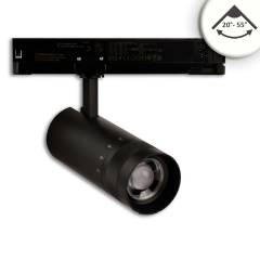 LED 3-Phasen-Strahler 24W, fokussierbar 20�-55�, schwarz matt, 4000K, 2220lm, CRI/Ra90, DALI dimmbar