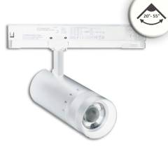 LED 3-Phasen-Strahler 24W, fokussierbar 20�-55�, wei� matt, 4000K, 2220lm, CRI/Ra90, DALI dimmbar