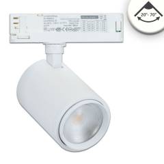LED 3-Phasen Schienen-Strahler fokussierbar 20�-70� dimmbar, 42W,  5200lm, wei�, 4000K, CRI/Ra92
