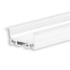 LED Einbauprofil DIVE20 FLAT Aluminium wei� pulverbeschichtet RAL9010, 200cm