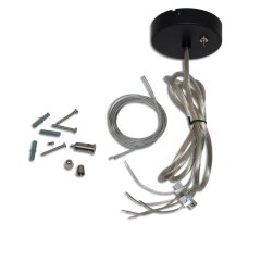 Baldachin mit Abh�ngung, Seil, f�r LED B�roleuchte Raster UGR<19, 1,5m L�nge