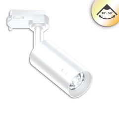 3-Phasen-Strahler SELECT 8W UGR<19, fokussierbar 18�-50�, wei�, CCT 2700-5000K, CRI90, dimmbar