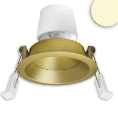 Schwenkbarer LED B�ro-/Einbaustrahler Back68, gold, 5W, CRI90, 2700K warmwei�, rund, UGR<12, dimmbar